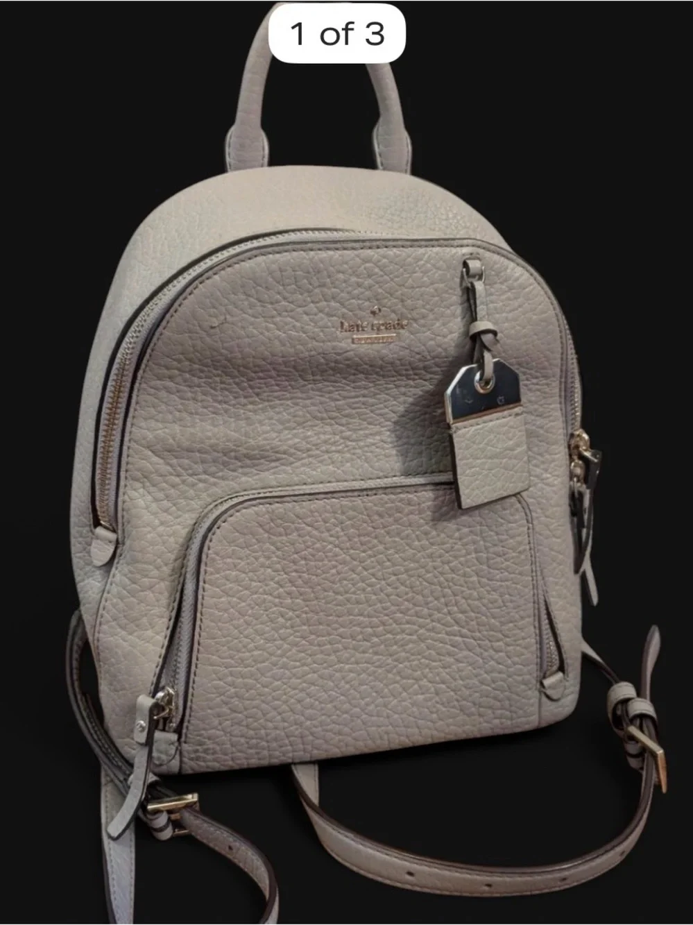 kate spade Pebbled Leather Backpack - Light Gray
